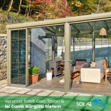 Veranda sabit cam tavan & Isı camlı sürgülü sistem Likya sürme cam - solarwin