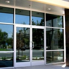 Aluminum Exterior Doors: Gray Double Door