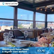 Alüminyum Panel Tavan ve Giyotin Cam Sistemi Pierroloti Otel 2