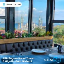 Alüminyum Panel Tavan ve Giyotin Cam Sistemi Pierroloti Otel 4