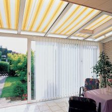 Winter Garden, White Curtain, Hebeschiebe Glass System