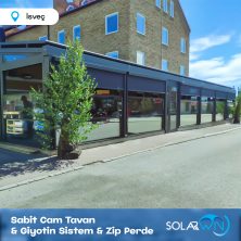Sabit Cam Tavan ve Giyotin Sistem ve Zip Perde İsveç 3