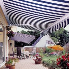 Blue, White, Striped, Cassette Awning