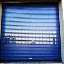 Perforated Automatic Shutter For Garage, Blue
