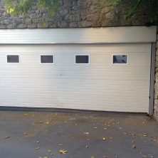 White, Glass Inserts, Sectional Garage Doors