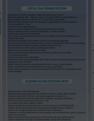 Likya Sliding Glass Systems Technical Catalog